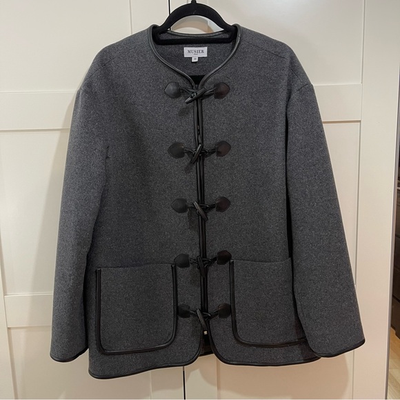 ❌SOLD❌ MUSIER Paris Samos Grey wool & cashmere Toggle Jacket - Size 38 (M) - Picture 2 of 9